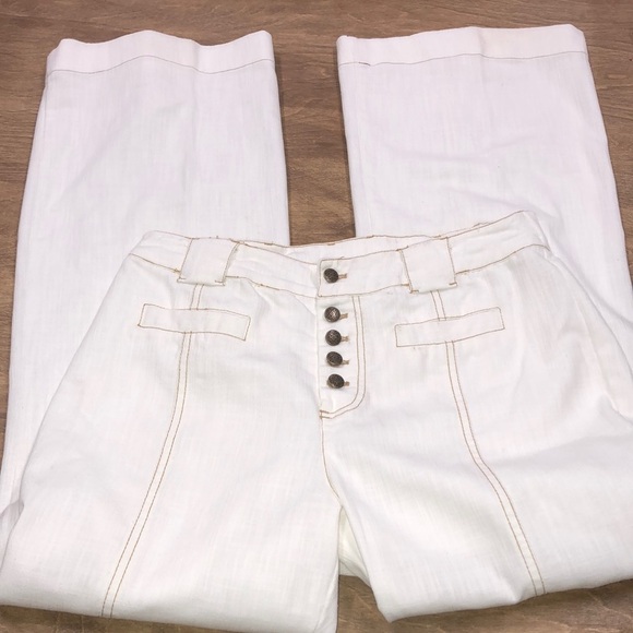 Soft Surroundings size TM white wide leg 70’s style pants - Picture 1 of 4